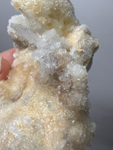 Load image into Gallery viewer, RARE COMBO Moroccan Ram’s Horn Selenite (Gypsum) with Yellow Botryoidal Fluorite Display Specimen