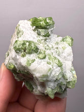 Load image into Gallery viewer, Electric Green Diopside on Quartz – Collector Mineral Specimen (Gilgit-Baltistan) Pakistan