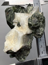 Load image into Gallery viewer, Electric Green Diopside on Quartz – Collector Mineral Specimen (Gilgit-Baltistan) Pakistan