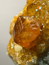 Load image into Gallery viewer, Hessonite Garnet Cluster on Matrix – Natural Collector Specimen from Pakistan | High-Grade Orange-Red Garnet Crystals