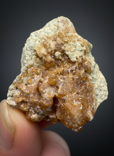 Load image into Gallery viewer, Hessonite Garnet Cluster on Matrix – Natural Collector Specimen from Pakistan | High-Grade Orange-Red Garnet Crystals