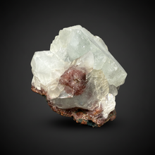 Load image into Gallery viewer, Lustrous Apophyllite over Red Heulandite (Zeolite Pocket) — Deccan Traps, Maharashtra, India