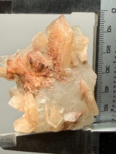 Load image into Gallery viewer, Red Heulandite on
Pink Stilbite with Druzy Frosted Optical Calcite — India Zeolite Specimen