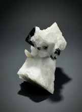 Load image into Gallery viewer, Dark Green Cap Stak Nala Tourmaline on Cleavelandite Matrix – Haramosh Mountains, Pakistan