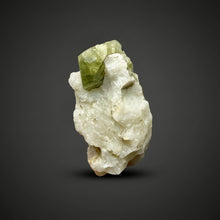 Load image into Gallery viewer, Electric Green Diopside on Quartz – Collector Mineral Specimen (Gilgit-Baltistan) Pakistan