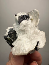 Load image into Gallery viewer, Dark Green Cap Stak Nala Tourmaline on Cleavelandite Matrix – Haramosh Mountains, Pakistan
