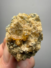 Load image into Gallery viewer, Hessonite Garnet Cluster on Matrix – Natural Collector Specimen from Pakistan | High-Grade Orange-Red Garnet Crystals