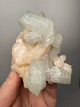 Load image into Gallery viewer, High-Grade Light Green Apophyllite on Pink Stilbite Zeolite | Indian Collector Mineral Specimen
