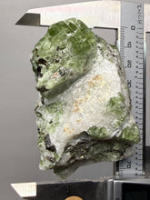 Load image into Gallery viewer, Electric Green Diopside on Quartz – Collector Mineral Specimen (Gilgit-Baltistan) Pakistan