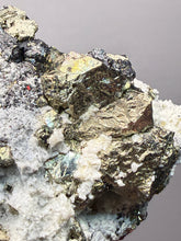 Load image into Gallery viewer, 3.8” New Find: Huanzala Mine Peru Sphalerite + Chalcopyrite + Apatite + Calcite + Quartz | Collector Display Specimen