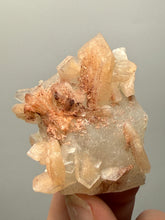 Load image into Gallery viewer, Red Heulandite on
Pink Stilbite with Druzy Frosted Optical Calcite — India Zeolite Specimen
