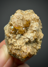Load image into Gallery viewer, Hessonite Garnet Cluster on Matrix – Natural Collector Specimen from Pakistan | High-Grade Orange-Red Garnet Crystals