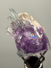 Load image into Gallery viewer, Rhodochrosite + Quartz on Purple Isometric Fluorite (Thumbnail Specimen) | Wutong Mine, China