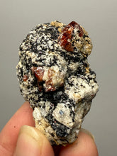Load image into Gallery viewer, Naturally Faceted Zircon Crystal on Pegmatite–Biotite Matrix • Pakistan Mineral Specimen