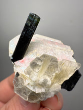 Load image into Gallery viewer, Dark Green Cap Stak Nala Tourmaline on Cleavelandite Matrix – Haramosh Mountains, Pakistan