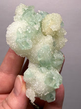Load image into Gallery viewer, Luminous Mint Apophyllite with Glittering Druzy Sugar Quartz – India