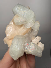 Load image into Gallery viewer, High-Grade Light Green Apophyllite on Pink Stilbite Zeolite | Indian Collector Mineral Specimen