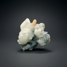 Load image into Gallery viewer, Pink Stilbite with Druzy Frosted Optical Calcite — India Zeolite Specimen