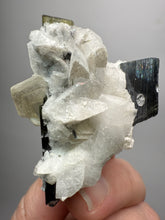 Load image into Gallery viewer, Dark Green Cap Stak Nala Tourmaline with Cleavelandite Matrix – Haramosh Mountains, Pakistan