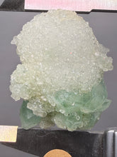 Load image into Gallery viewer, Luminous Mint Apophyllite with Glittering Druzy Sugar Quartz – India