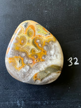 Load image into Gallery viewer, Bumblebee Jasper Agate Palm Stone from West Java, Indonesia • AAA High Grade