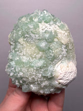 Load image into Gallery viewer, Luminous Mint Apophyllite with Glittering Druzy Sugar Quartz – India