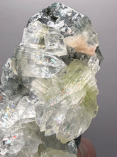 Load image into Gallery viewer, High-Grade Green Apophyllite with Pink Stilbite on Black Chalcedony – Deccan Traps, India