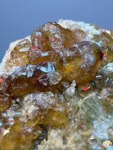 Load image into Gallery viewer, Hessonite Garnet Cluster on Matrix – Natural Collector Specimen from Pakistan | High-Grade Orange-Red Garnet Crystals