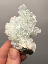 Load image into Gallery viewer, Gemmy Mine Green Radial Apophyllite on White Stilbite & Apophyllite | Deccan Traps, Maharashtra, India