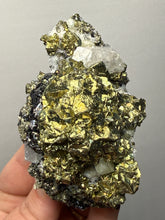 Load image into Gallery viewer, 3.8” New Find: Huanzala Mine Peru Sphalerite + Chalcopyrite + Apatite + Calcite + Quartz | Collector Display Specimen