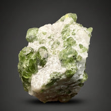 Load image into Gallery viewer, Electric Green Diopside on Quartz – Collector Mineral Specimen (Gilgit-Baltistan) Pakistan