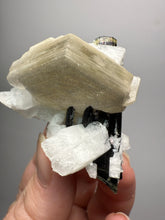 Load image into Gallery viewer, Dark Green Cap Stak Nala Tourmaline with Cleavelandite Matrix – Haramosh Mountains, Pakistan