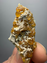 Load image into Gallery viewer, Hessonite Garnet Cluster on Matrix – Natural Collector Specimen from Pakistan | High-Grade Orange-Red Garnet Crystals