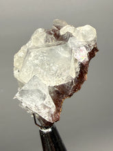 Load image into Gallery viewer, Lustrous Apophyllite over Red Heulandite (Zeolite Pocket) — Deccan Traps, Maharashtra, India