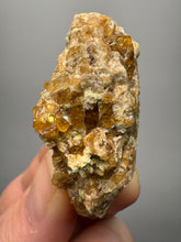 Load image into Gallery viewer, Hessonite Garnet Cluster on Matrix – Natural Collector Specimen from Pakistan | High-Grade Orange-Red Garnet Crystals