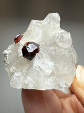 Load image into Gallery viewer, High-Grade Naturally Faceted Red Spessartine Garnet on Matrix — Skardu, Pakistan