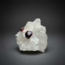 Load image into Gallery viewer, High-Grade Naturally Faceted Red Spessartine Garnet on Matrix — Skardu, Pakistan