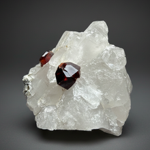 Load image into Gallery viewer, High-Grade Naturally Faceted Red Spessartine Garnet on Matrix — Skardu, Pakistan
