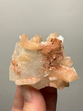 Load image into Gallery viewer, Red Heulandite on
Pink Stilbite with Druzy Frosted Optical Calcite — India Zeolite Specimen