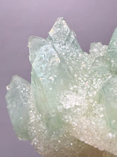 Load image into Gallery viewer, Luminous Mint Apophyllite with Glittering Druzy Sugar Quartz – India