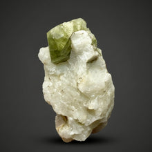 Load image into Gallery viewer, Electric Green Diopside on Quartz – Collector Mineral Specimen (Gilgit-Baltistan) Pakistan