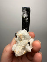 Load image into Gallery viewer, Blue Cap Dark Green Stak Nala Tourmaline on Cleavelandite Matrix – Haramosh Mountains, Pakistan