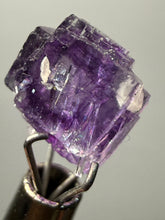Load image into Gallery viewer, Rhodochrosite + Quartz on Purple Isometric Fluorite (Thumbnail Specimen) | Wutong Mine, China