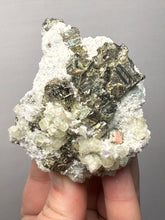 Load image into Gallery viewer, 2.9” New Find: Huanzala Mine Peru Sphalerite + Chalcopyrite + Apatite + Calcite + Quartz | Collector Display Specimen