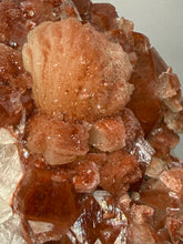 Load image into Gallery viewer, Rare Red Apophyllite + Druzy Red Stilbite Flowers — Deccan Traps, India