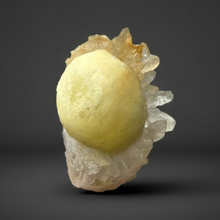 Load image into Gallery viewer, Rare Botryoidal Yellow Fluorite on Quartz Matrix Collector Mineral Specimen – Maharashtra, India