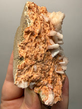Load image into Gallery viewer, Red Heulandite on Cream Stilbite Zeolite Cluster – India (Collector Mineral Specimen)