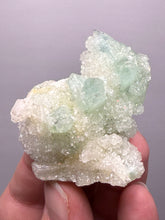 Load image into Gallery viewer, Luminous Mint Apophyllite with Glittering Druzy Sugar Quartz – India