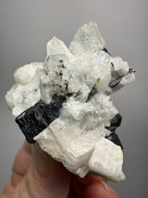 Load image into Gallery viewer, Dark Green Cap Stak Nala Tourmaline on Cleavelandite Matrix – Haramosh Mountains, Pakistan