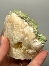 Load image into Gallery viewer, High-Grade Green Heulandite on Peach Stilbite Crystal Cluster | Deccan Traps, Maharashtra, India | Collector Mineral Specimen